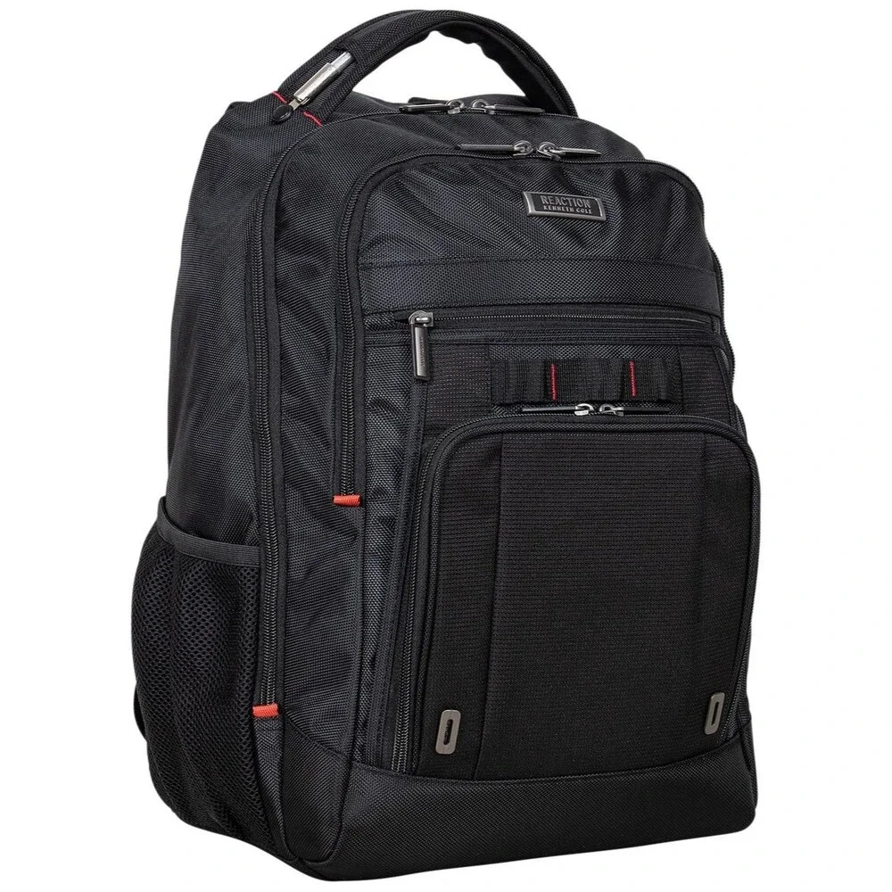 Kenneth Cole Reaction Black Backpack with Red Accents, travel bag